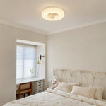 LIVARA Flower-Shaped LED Ceiling Fan Light Retractable Blades for Bedroom Living Room & Kids Room - White