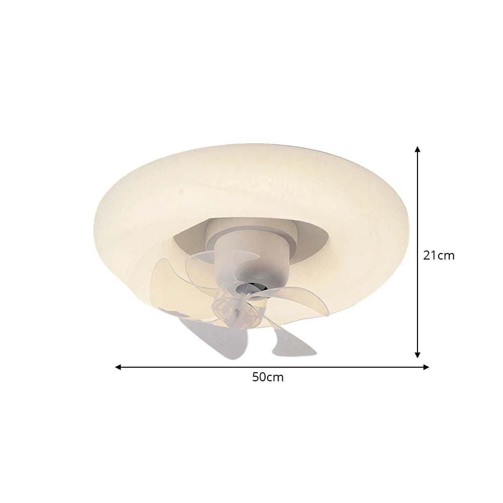 LIVARA Flower-Shaped LED Ceiling Fan Light Retractable Blades for Bedroom Living Room & Kids Room - White