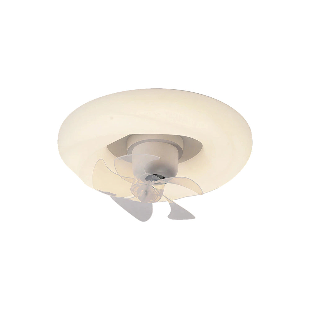 LIVARA Flower-Shaped LED Ceiling Fan Light Retractable Blades for Bedroom Living Room & Kids Room - White