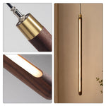 LIVARA Slim Linear LED Pendant Light Adjustable Tube Lamp for Stairwell Dining Room & Bedside - Black & Brass