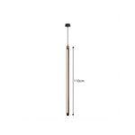 LIVARA Slim Linear LED Pendant Light Adjustable Tube Lamp for Stairwell Dining Room & Bedside - Black & Brass