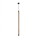 LIVARA Slim Linear LED Pendant Light Adjustable Tube Lamp for Stairwell Dining Room & Bedside - Black & Brass