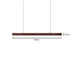 LIVARA 100cm Top Grain Leather Linear LED Pendant Light Warm White for Dining Room Kitchen Island & Office - Brown