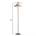 LIVARA 165cm Handwoven Rattan Floor Lamp Wide Shade Standing Light for Living Room Bedroom & Reading Corner - Natural & Black