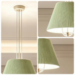 LIVARA Chevron Pattern Pendant Light Conical Hanging Lamp for Dining Room Bedroom & Living Room - Green