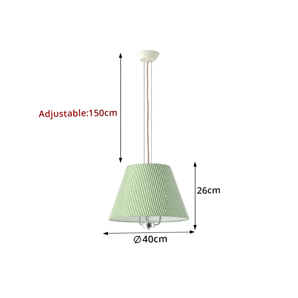 LIVARA Chevron Pattern Pendant Light Conical Hanging Lamp for Dining Room Bedroom & Living Room - Green