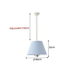 LIVARA Chevron Pattern Pendant Light Conical Hanging Lamp for Dining Room Bedroom & Living Room - Blue