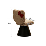 LIVARA Chair - Premium Houndstooth Velvet Upholstery with Solid Wood Frame, 360-Degree Silent Swivel Design for Home & Cafe Use - Beige