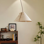 LIVARA Stitched Fabric Cone Floor Lamp Soft Ambient Standing Light for Living Room Bedroom & Reading Corner - Beige & Black