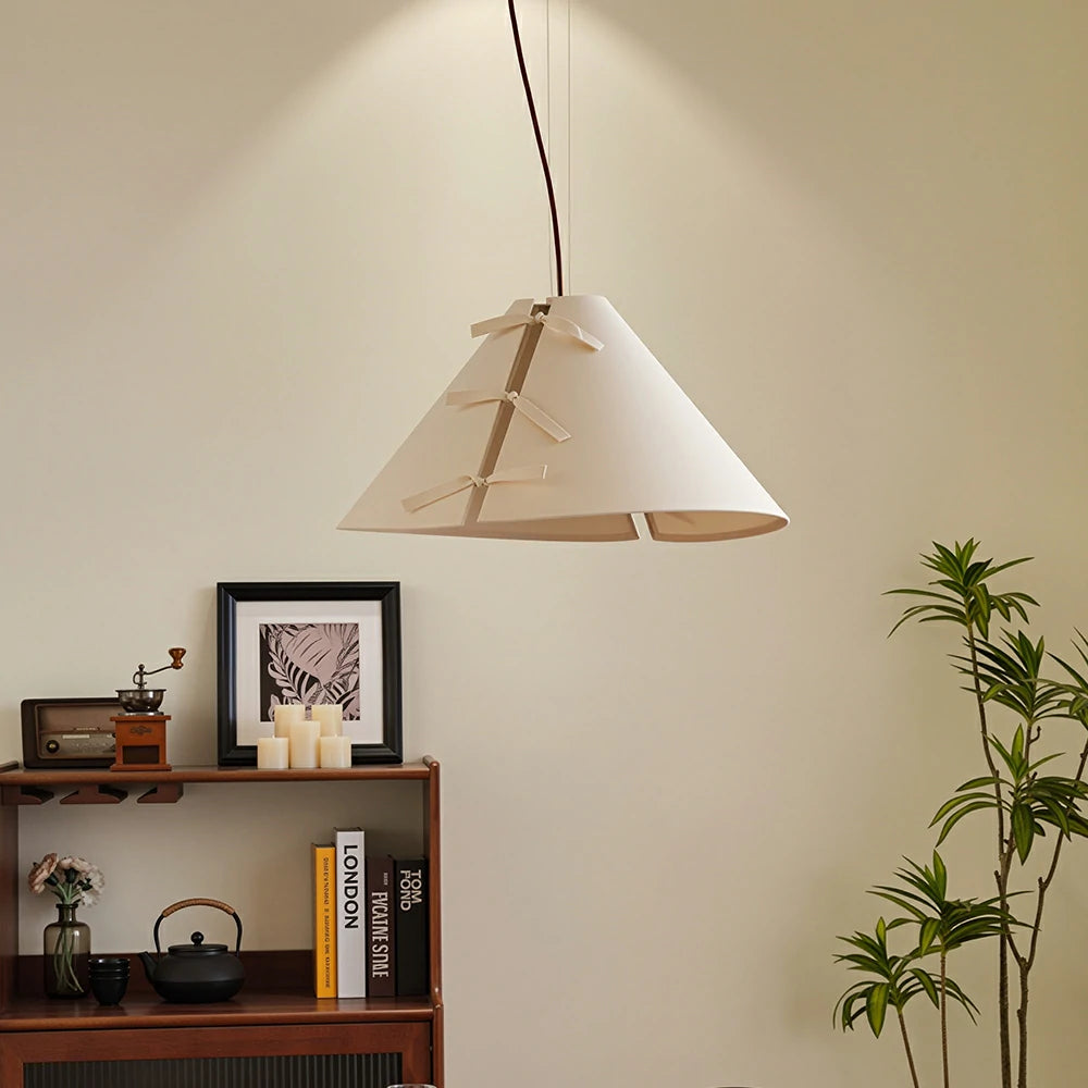 LIVARA Stitched Fabric Cone Floor Lamp Soft Ambient Standing Light for Living Room Bedroom & Reading Corner - Beige & Black