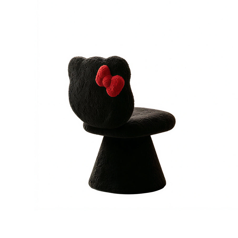 LIVARA Chair - Premium Houndstooth Velvet Upholstery with Solid Wood Frame, 360-Degree Silent Swivel Design for Home & Cafe Use - Black