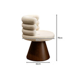 LIVARA Vanity Chair - Layered Backrest with Solid Wood Frame, Soft Cream Upholstery, 360-Degree Quiet Swivel Makeup Chair for Bedroom - Cream