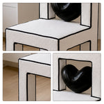 LIVARA Vanity Chair - Heart Shape Design with CS Scratch-Resistant Fabric, Solid Wood Frame, Cute Makeup Chair for Bedroom & Dressing Room - Black & White