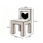 LIVARA Vanity Chair - Heart Shape Design with CS Scratch-Resistant Fabric, Solid Wood Frame, Cute Makeup Chair for Bedroom & Dressing Room - Black & White