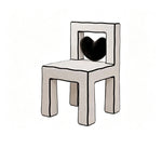LIVARA Vanity Chair - Heart Shape Design with CS Scratch-Resistant Fabric, Solid Wood Frame, Cute Makeup Chair for Bedroom & Dressing Room - Black & White