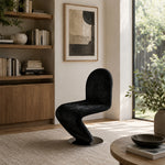 LIVARA Accent Chair - Starry Black Chenille Upholstery with Stainless Steel Base, 360-Degree Swivel Designer Chair for Living Room & Bedroom - Black