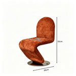 LIVARA Accent Chair - Sculptural S-Curve Design with Soft Fabric Upholstery and Stainless Steel Base, Modern Swivel Lounge Chair for Living Room & Dining Room - Brown
