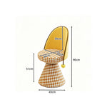 LIVARA Vanity Chair - Patchwork Seat with Dutch Velvet Backrest, 360-Degree Swivel Makeup Chair for Bedroom & Dressing Room - Yellow