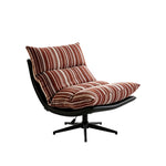LIVARA Lounge Chair - Stripe Fabric Upholstery with Adjustable Height and 360-Degree Swivel Base, Modern Relaxing Chair for Living Room & Bedroom - Red & White