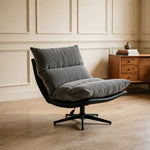 LIVARA Lounge Chair - Corduroy Upholstery with Adjustable Height and 360-Degree Swivel Base, Modern Reclining Accent Chair for Living Room & Bedroom - Grey