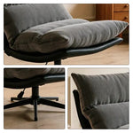 LIVARA Lounge Chair - Corduroy Upholstery with Adjustable Height and 360-Degree Swivel Base, Modern Reclining Accent Chair for Living Room & Bedroom - Grey