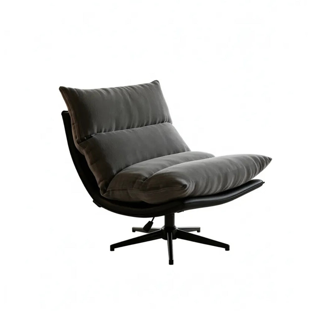 LIVARA Lounge Chair - Corduroy Upholstery with Adjustable Height and 360-Degree Swivel Base, Modern Reclining Accent Chair for Living Room & Bedroom - Grey