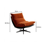 LIVARA Lounge Chair - Corduroy Upholstery with Adjustable Height and 360-Degree Swivel Base, Modern Reclining Accent Chair for Living Room & Bedroom - Orange