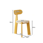 LIVARA Dining Chair - Soft Sherpa Cushion with Rubber Wood Frame, Modern Accent Chair for Dining Room Bedroom & Home Office - Yellow