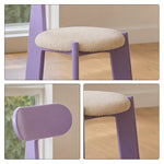LIVARA Dining Chair - Soft Sherpa Cushion with Rubber Wood Frame, Modern Accent Chair for Dining Room Bedroom & Home Office - Purple