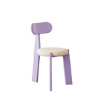 LIVARA Dining Chair - Soft Sherpa Cushion with Rubber Wood Frame, Modern Accent Chair for Dining Room Bedroom & Home Office - Purple