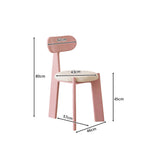 LIVARA Dining Chair - Soft Sherpa Cushion with Rubber Wood Frame, Modern Accent Chair for Dining Room Bedroom & Home Office - Pink