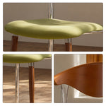 LIVARA Dining Chair - Walnut Wood Backrest with Velvet Seat and Metal Legs, Mid Century Accent Chair for Dining Room & Bedroom - Green