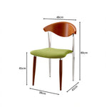LIVARA Dining Chair - Walnut Wood Backrest with Velvet Seat and Metal Legs, Mid Century Accent Chair for Dining Room & Bedroom - Green