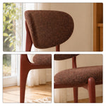 LIVARA Dining Chair - Solid Ash Wood Frame with Textured Fabric Upholstery, Mid Century Accent Chair for Dining Room & Living Space - Red