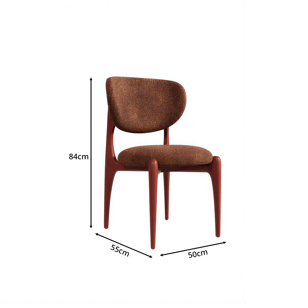 LIVARA Dining Chair - Solid Ash Wood Frame with Textured Fabric Upholstery, Mid Century Accent Chair for Dining Room & Living Space - Red