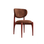 LIVARA Dining Chair - Solid Ash Wood Frame with Textured Fabric Upholstery, Mid Century Accent Chair for Dining Room & Living Space - Red