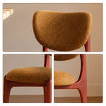 LIVARA Dining Chair - Solid Ash Wood Frame with Textured Fabric Upholstery, Mid Century Accent Chair for Dining Room & Living Space - Yellow