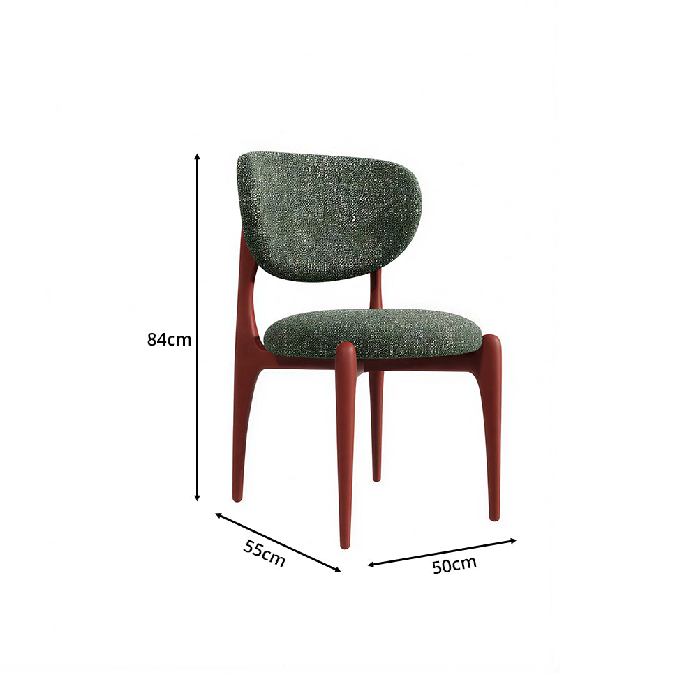 LIVARA Dining Chair - Solid Ash Wood Frame with Textured Fabric Upholstery, Mid Century Accent Chair for Dining Room & Living Space - Green