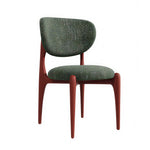 LIVARA Dining Chair - Solid Ash Wood Frame with Textured Fabric Upholstery, Mid Century Accent Chair for Dining Room & Living Space - Green