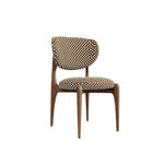 LIVARA Dining Chair - Solid Ash Wood Frame with Textured Fabric Upholstery, Mid Century Accent Chair for Dining Room & Living Space - Yellow & White