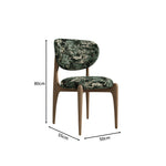 LIVARA Dining Chair - Solid Ash Wood Frame with Textured Fabric Upholstery, Mid Century Accent Chair for Dining Room & Living Space - Green