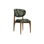 LIVARA Dining Chair - Solid Ash Wood Frame with Textured Fabric Upholstery, Mid Century Accent Chair for Dining Room & Living Space - Green