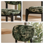 LIVARA Dining Chair - Solid Ash Wood Frame with Textured Fabric Upholstery, Mid Century Accent Chair for Dining Room & Living Space - Black