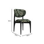 LIVARA Dining Chair - Solid Ash Wood Frame with Textured Fabric Upholstery, Mid Century Accent Chair for Dining Room & Living Space - Black