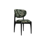 LIVARA Dining Chair - Solid Ash Wood Frame with Textured Fabric Upholstery, Mid Century Accent Chair for Dining Room & Living Space - Black