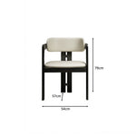 LIVARA Armchair - Solid Ash Wood Frame with Microfiber Leather Upholstery, Mid Century Accent Chair for Dining Room & Living Space - Black