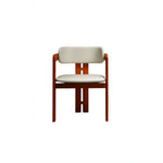 LIVARA Armchair - Solid Ash Wood Frame with Microfiber Leather Upholstery, Mid Century Accent Chair for Dining Room & Living Space - Red