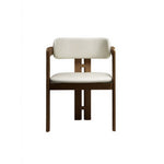 LIVARA Armchair - Solid Ash Wood Frame with Microfiber Leather Upholstery, Mid Century Accent Chair for Dining Room & Living Space - Walnut