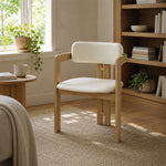 LIVARA Armchair - Solid Ash Wood Frame with Microfiber Leather Upholstery, Mid Century Accent Chair for Dining Room & Living Space - Wood