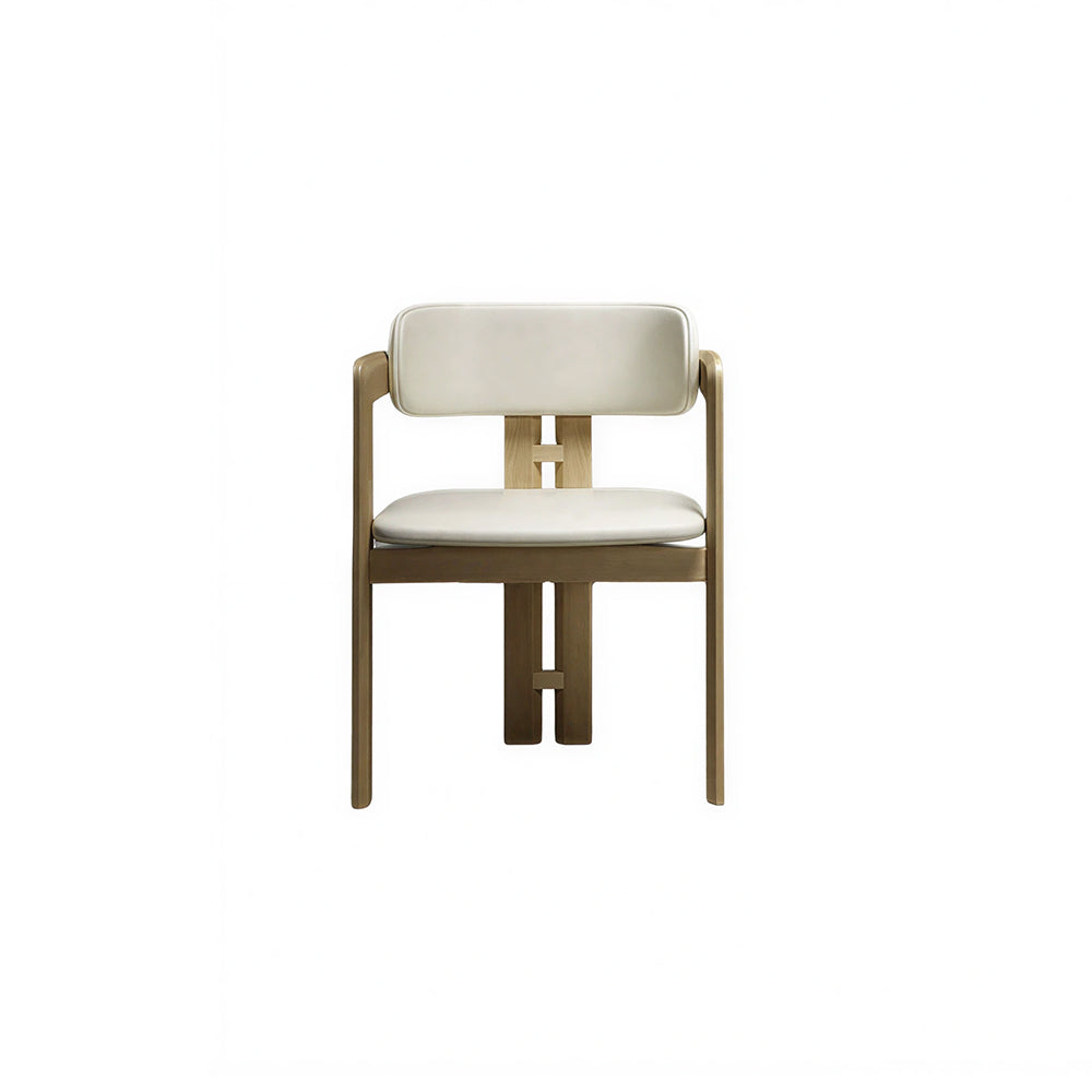 LIVARA Armchair - Solid Ash Wood Frame with Microfiber Leather Upholstery, Mid Century Accent Chair for Dining Room & Living Space - Wood